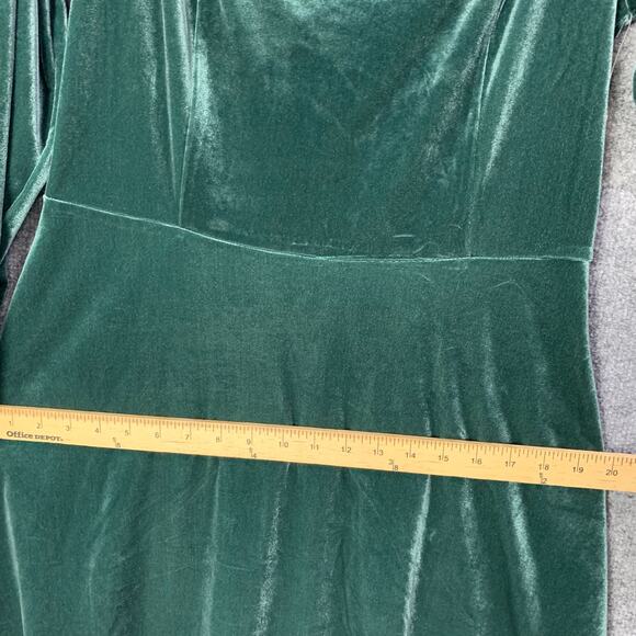 NEW Old Navy Fit & Flare Velvet Mini Dress Size Large Green - Picture 6 of 11